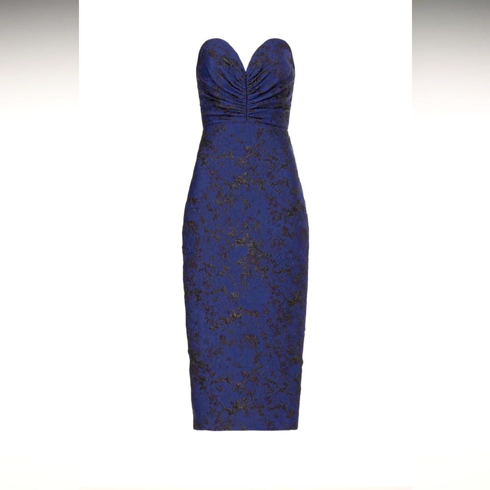 Monique Lhullier strapless midi pencil formal dress